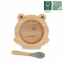 Бамбукова тарілка на присосці з ложкою Miniland Wooden Bowl Frog 89470 2