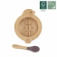 Бамбукова тарілка на присосці з ложкою Miniland Wooden Bowl Chick 89471 2