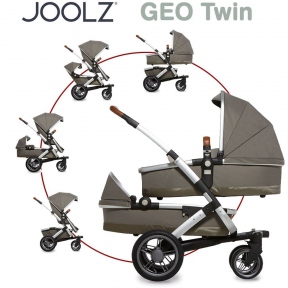 Універсальна коляска 2 в 1 для двійнят Joolz Geo Twin Earth Elephant Grey 20005-10273