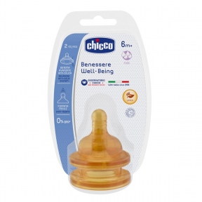CHICCO Соска Well-Being латекс для каши 2 шт 6 м+ 20854.20