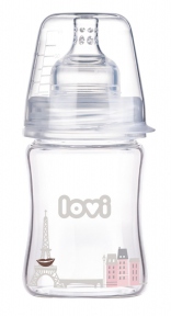 LOVI Пляшка скляна для годування 150 мл Diamond Glass Retro Girl 74/102