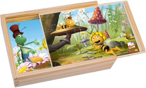 Пазли в дерев'яній коробці Бджілка Майя Bino 13622