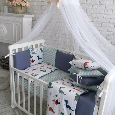 Детская постель Маленькая Соня Baby Design Premium Дино 7 пр
