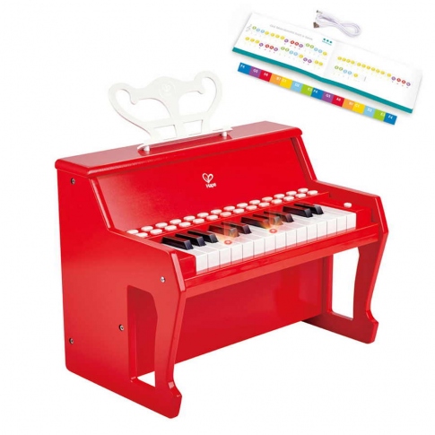 Дитяче піаніно 25 клавіш з підсвіткою червоний Hape E0628