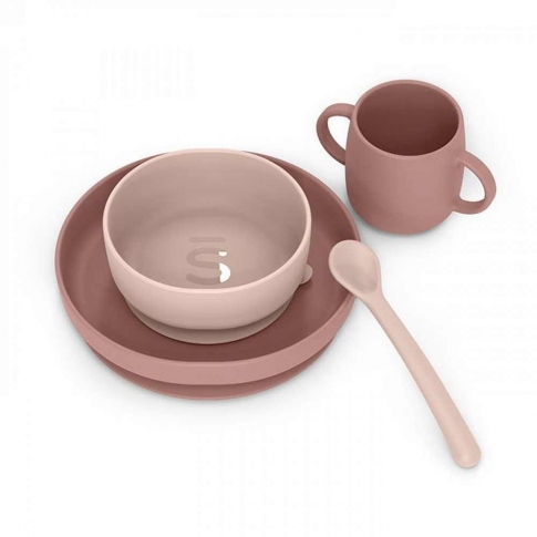 Набір посуду для годування Suavinex Colour Essence рожевий 401543