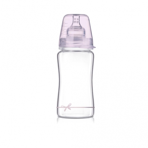 LOVI Бутылка стеклянная для кормления 250 мл Diamond Baby Shower Girl 74/204