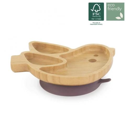 Бамбукова порціонна тарілка на присосці Miniland Wooden Plate Chic 89473
