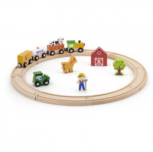 Железная дорога деревянная 19 эл Viga Toys 51615
