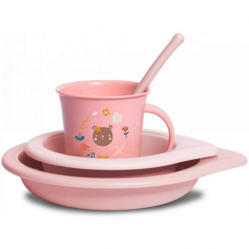 Набір посуду для годування Suavinex Лісові історії рожевий 306792
